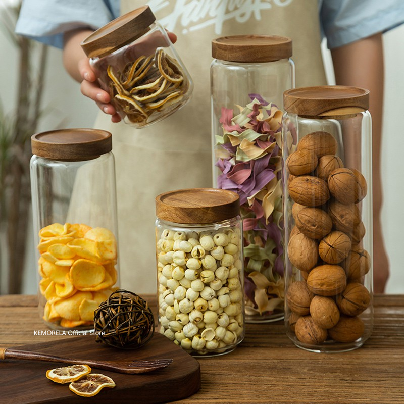 Wood Lid Glass Airtight Canist – Kitchen Appliances Manufacturers Bewertung und Preis